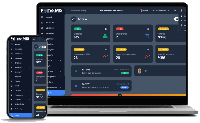 PrimeMIS dashboard